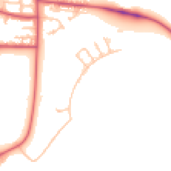 Daytime road noise heatmap for IG11 0YY