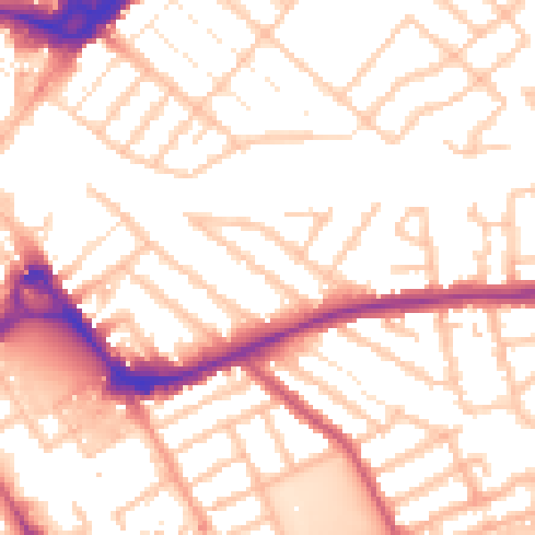 Daytime road noise heatmap for IG11 7QL