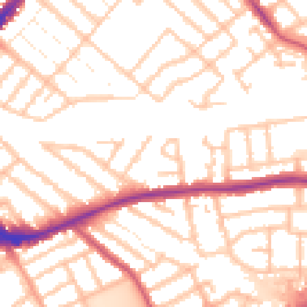 Daytime road noise heatmap for IG11 7RE