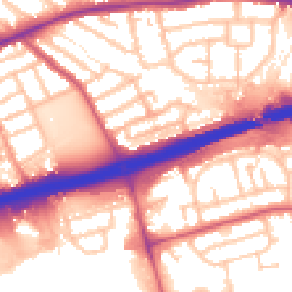 Daytime road noise heatmap for IG11 7XN