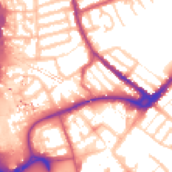Daytime road noise heatmap for IG11 8PF