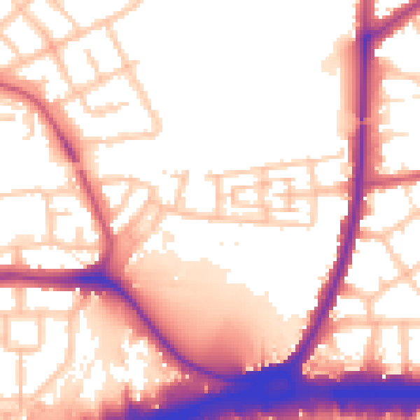 Daytime road noise heatmap for IG11 9NL