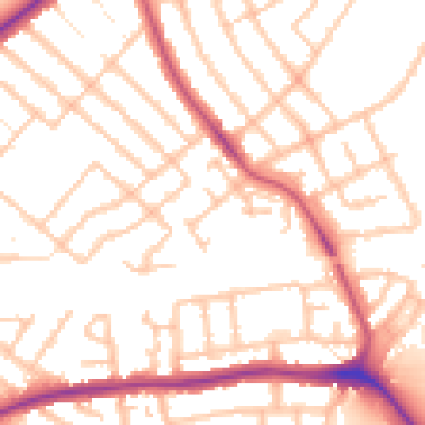 Daytime road noise heatmap for IG11 9PB
