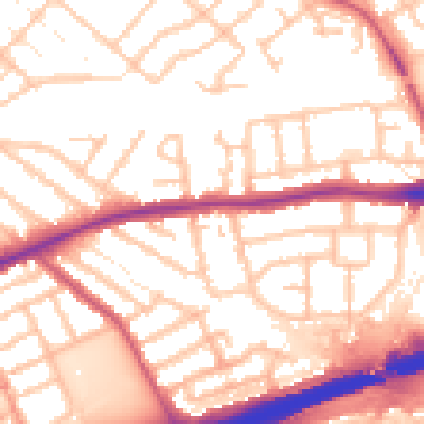 Daytime road noise heatmap for IG11 9RS