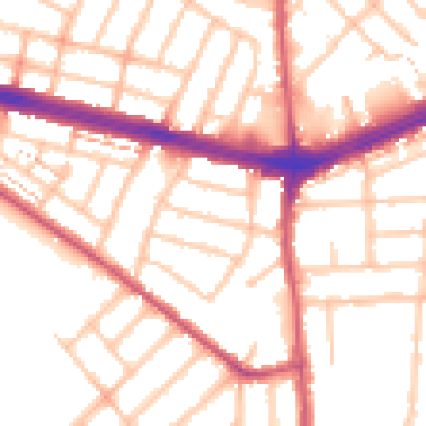 Daytime road noise heatmap for IG2 6AD