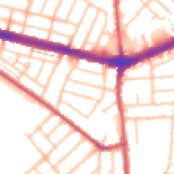 Daytime road noise heatmap for IG2 6AF