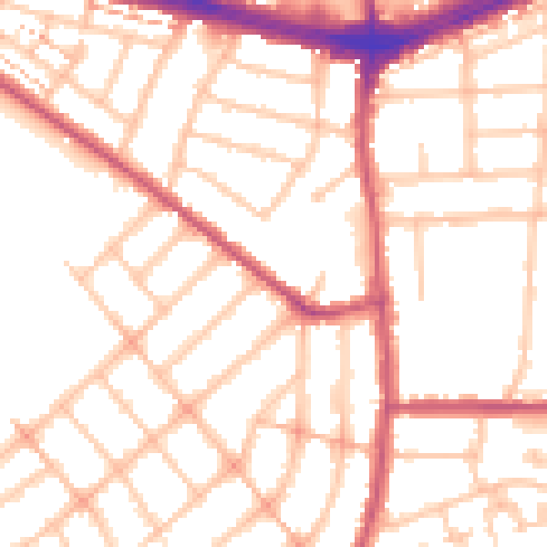 Daytime road noise heatmap for IG2 6AR