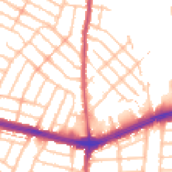 Daytime road noise heatmap for IG2 6BL
