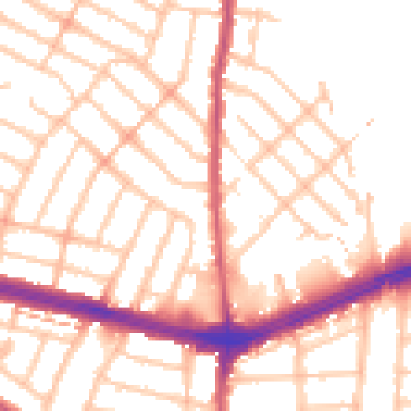 Daytime road noise heatmap for IG2 6BN
