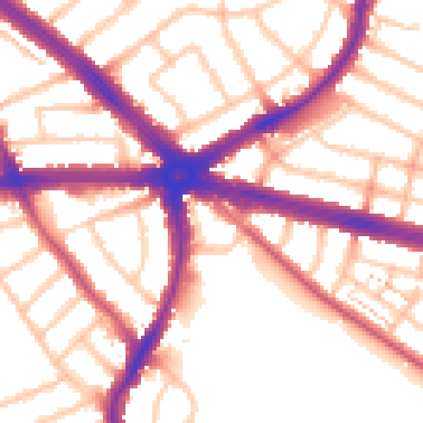 Daytime road noise heatmap for IG2 6BX