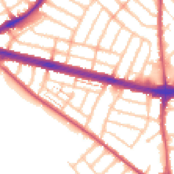 Daytime road noise heatmap for IG2 6DL
