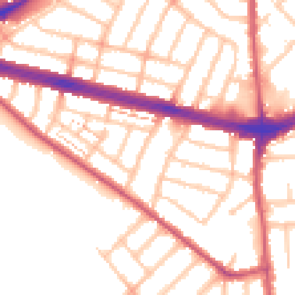 Daytime road noise heatmap for IG2 6DN
