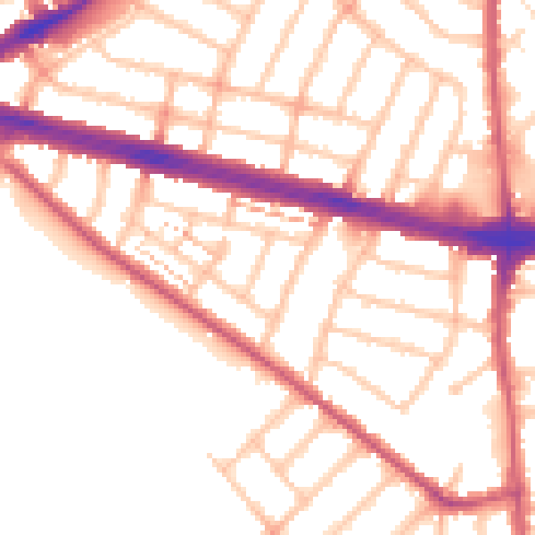 Daytime road noise heatmap for IG2 6DR