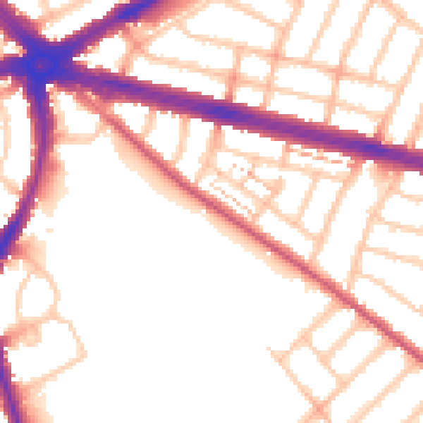 Daytime road noise heatmap for IG2 6EA
