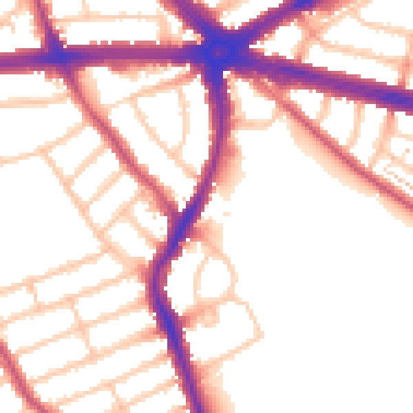 Daytime road noise heatmap for IG2 6EP