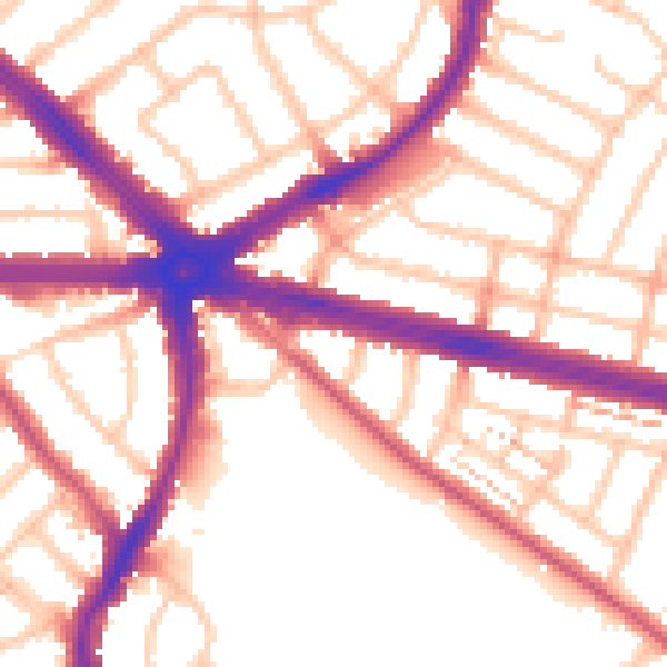 Daytime road noise heatmap for IG2 6EQ