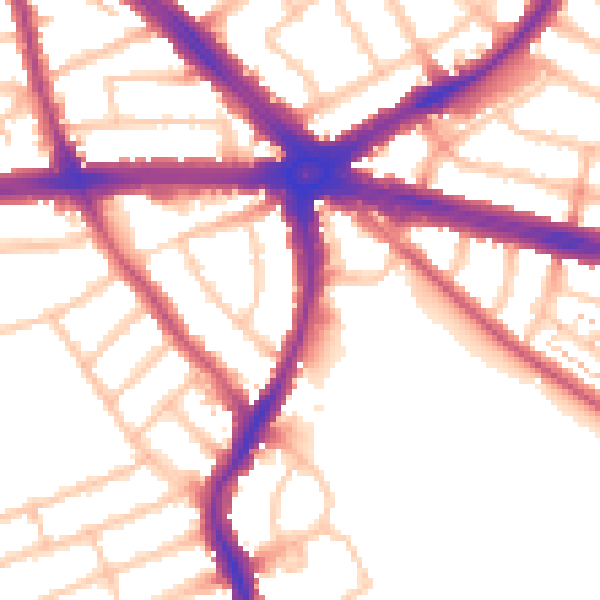 Daytime road noise heatmap for IG2 6ER