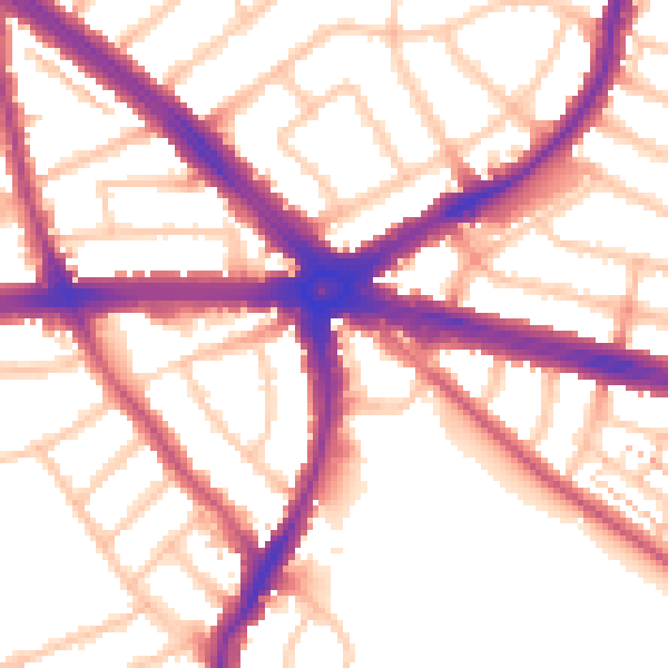 Daytime road noise heatmap for IG2 6HW