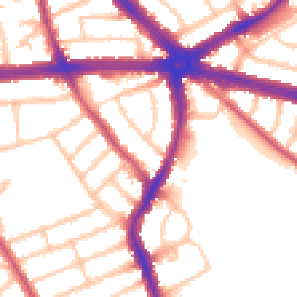 Daytime road noise heatmap for IG2 6JG