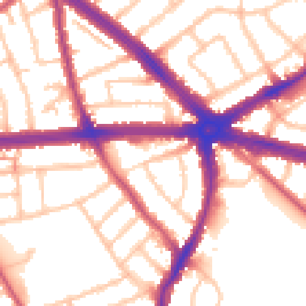 Daytime road noise heatmap for IG2 6JL