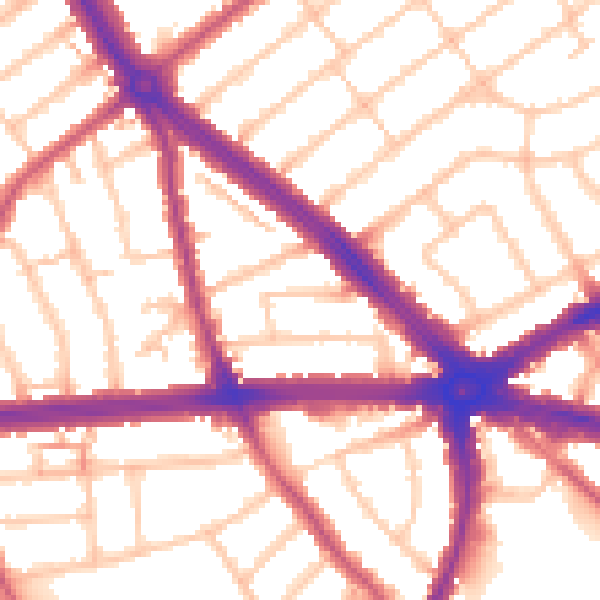 Daytime road noise heatmap for IG2 6UJ