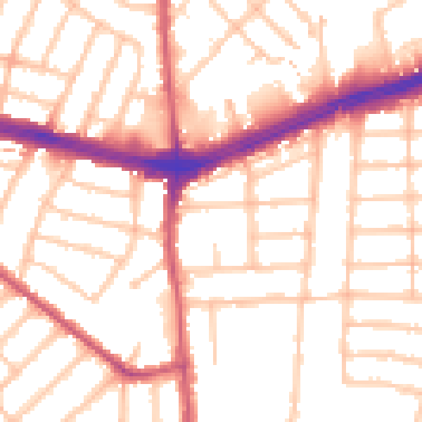 Daytime road noise heatmap for IG2 7DF