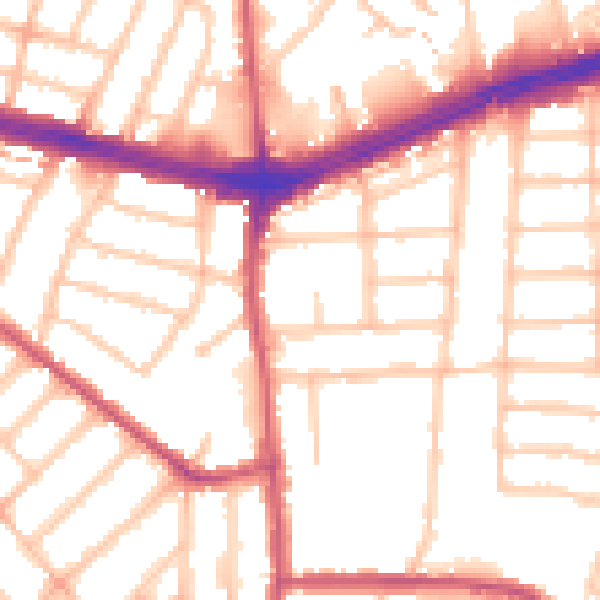 Daytime road noise heatmap for IG2 7EB