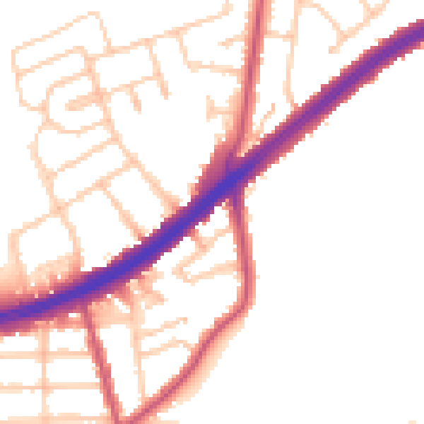 Daytime road noise heatmap for IG2 7JD