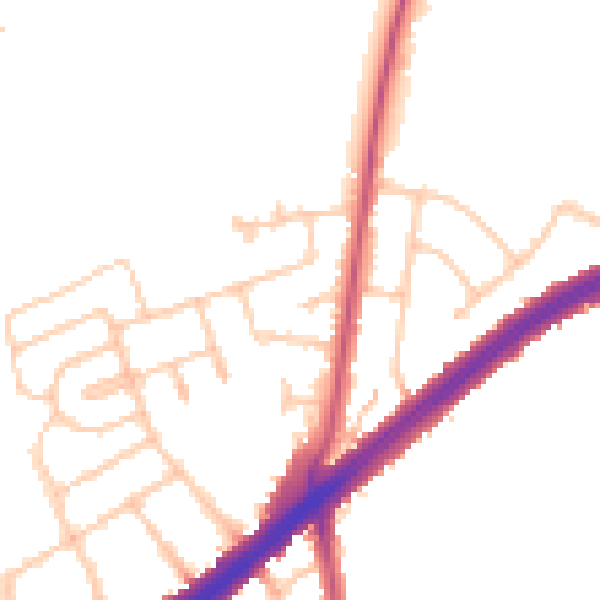 Daytime road noise heatmap for IG2 7JF