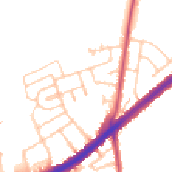 Daytime road noise heatmap for IG2 7JR