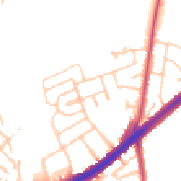 Daytime road noise heatmap for IG2 7JW