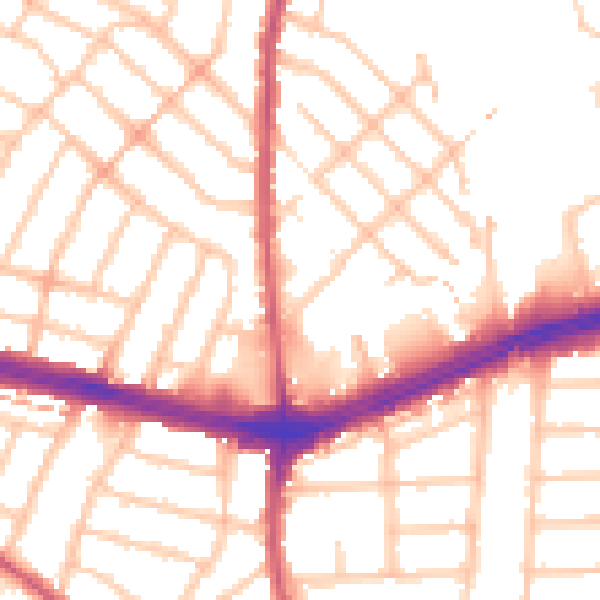 Daytime road noise heatmap for IG2 7LB