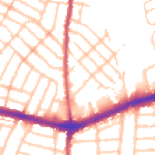 Daytime road noise heatmap for IG2 7LF