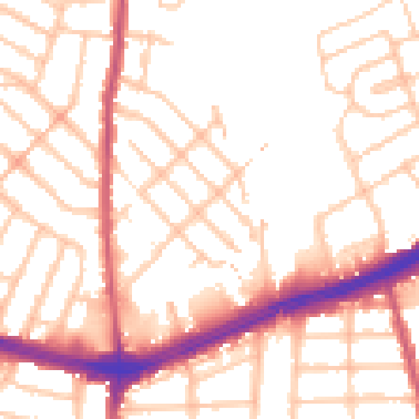 Daytime road noise heatmap for IG2 7LY