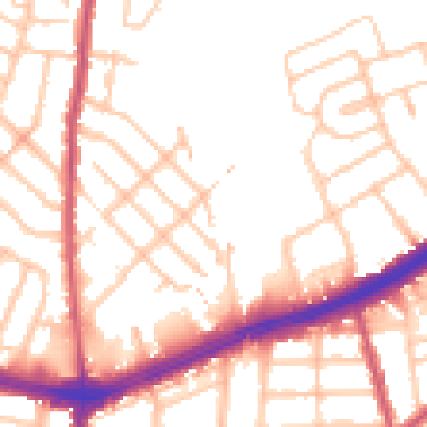Daytime road noise heatmap for IG2 7NL