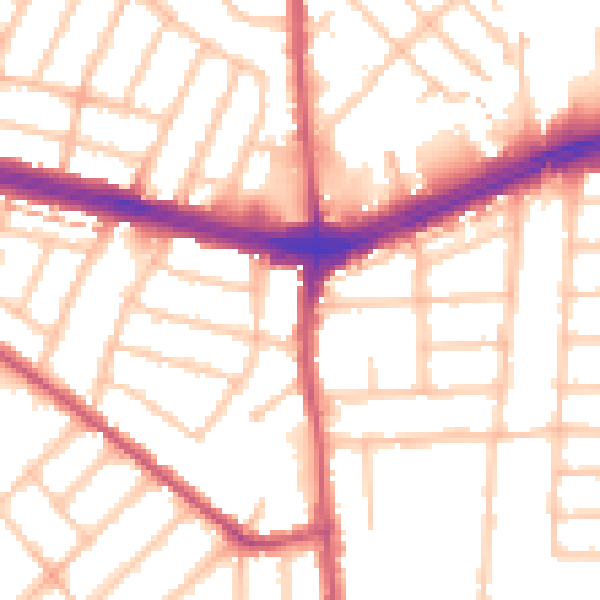 Daytime road noise heatmap for IG2 7RF