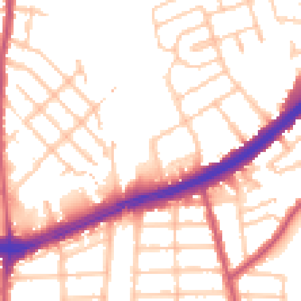 Daytime road noise heatmap for IG2 7RP