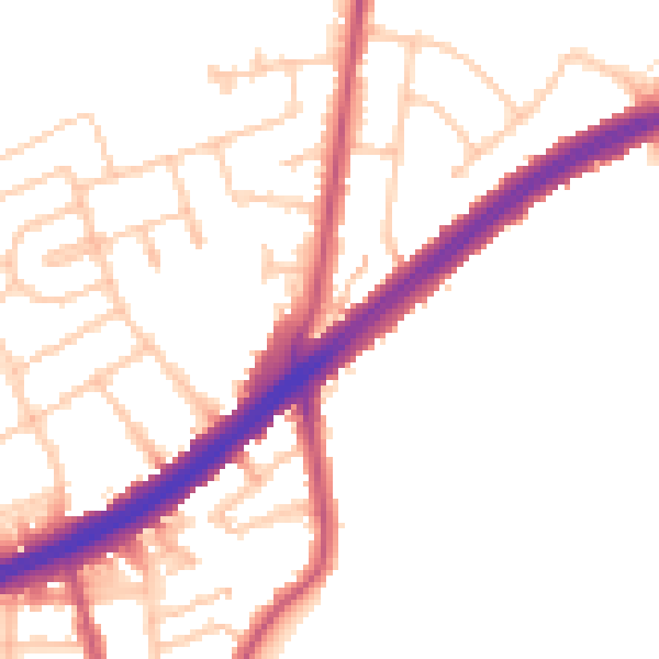 Daytime road noise heatmap for IG2 7ST