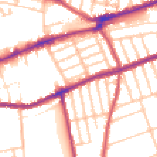 Daytime road noise heatmap for IG3 8AQ