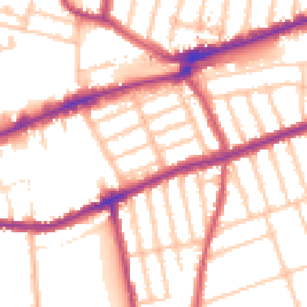 Daytime road noise heatmap for IG3 8AT