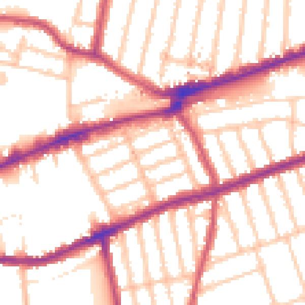 Daytime road noise heatmap for IG3 8BD