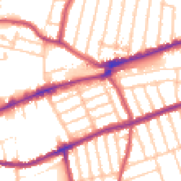 Daytime road noise heatmap for IG3 8BE