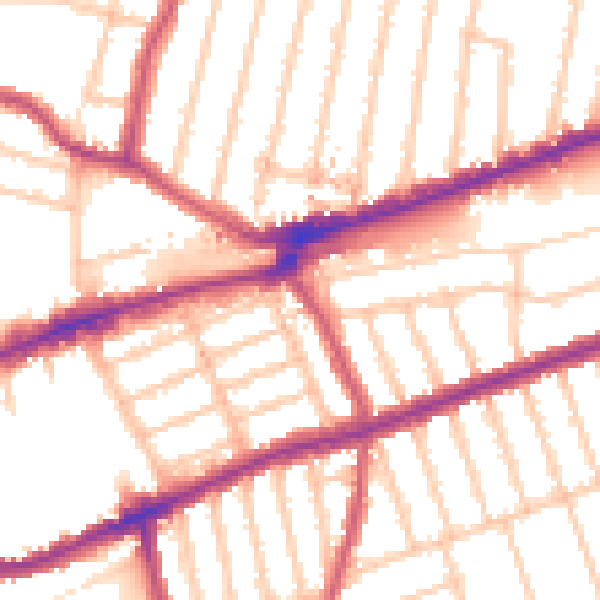 Daytime road noise heatmap for IG3 8BY