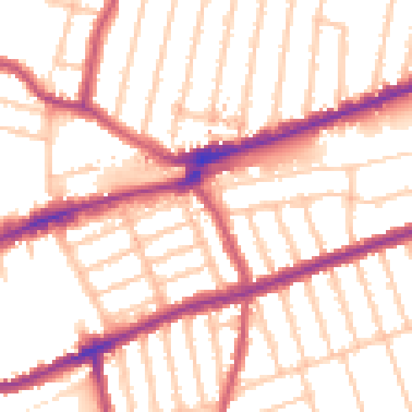 Daytime road noise heatmap for IG3 8DA