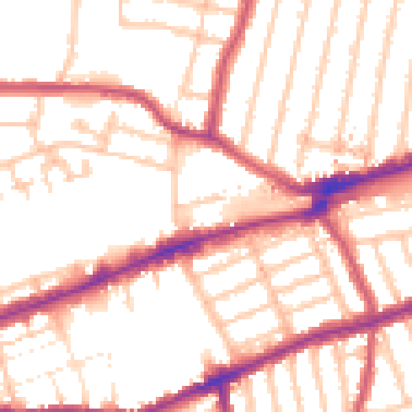 Daytime road noise heatmap for IG3 8ER
