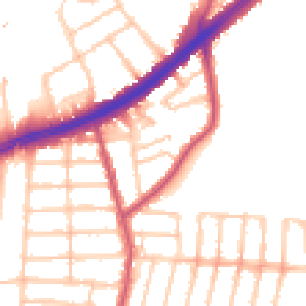 Daytime road noise heatmap for IG3 8JJ