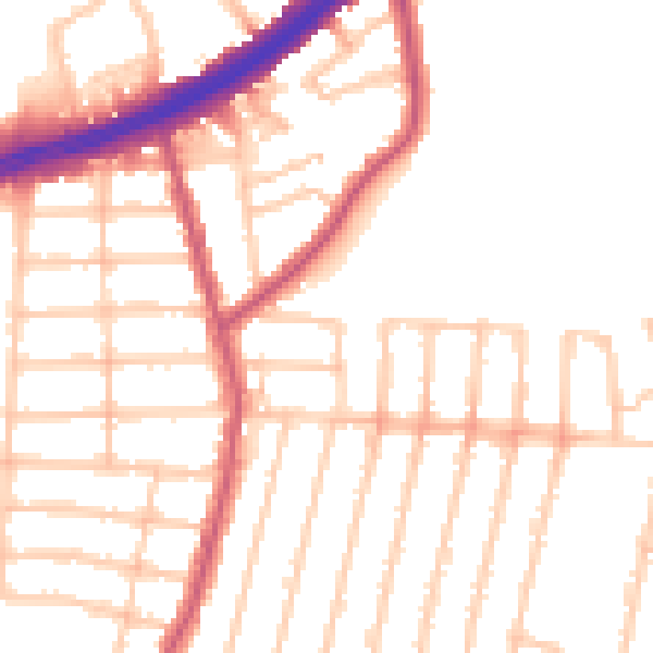 Daytime road noise heatmap for IG3 8NB