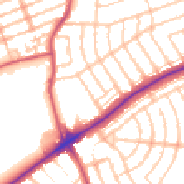 Daytime road noise heatmap for IG3 9BA