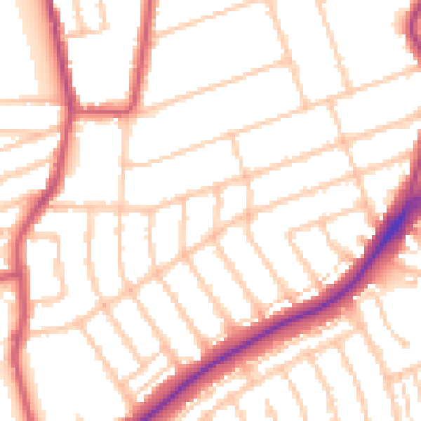 Daytime road noise heatmap for IG3 9DJ