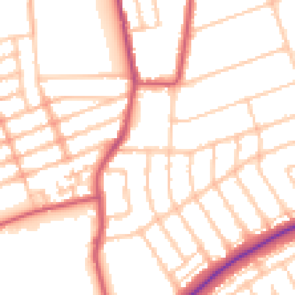 Daytime road noise heatmap for IG3 9ED